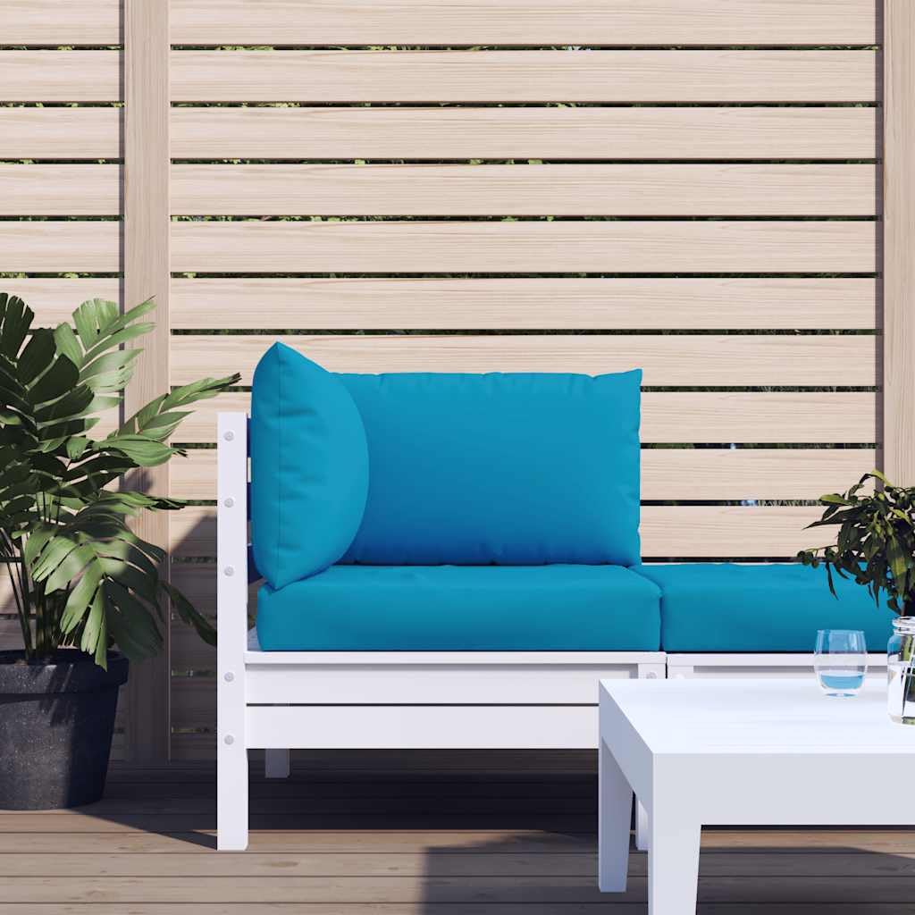 Cojines para palets de jardín azul claro para crear un sofá chill out en la terraza