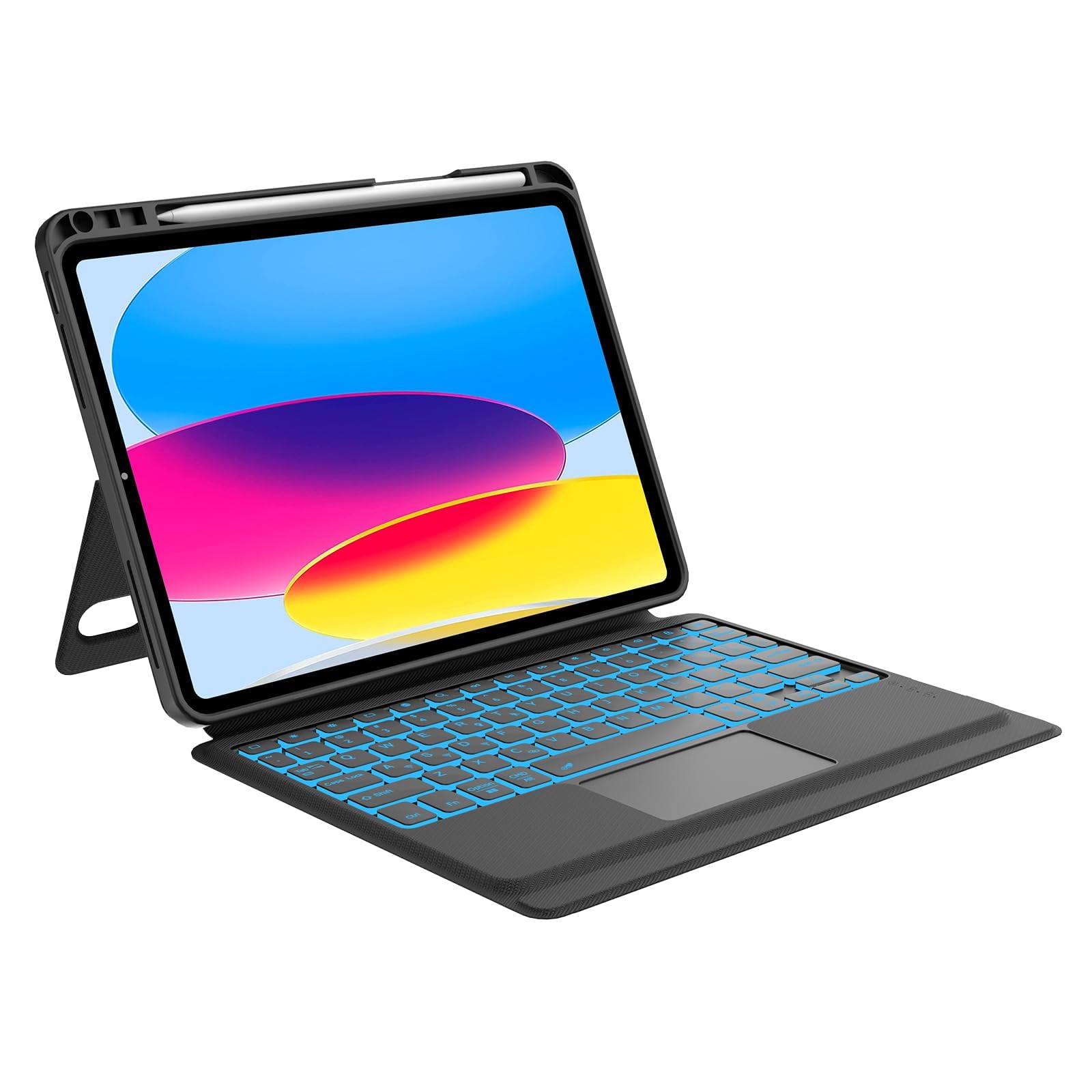 KVAGO ipad 10th/11th Generation case with Keyboard, 7 Colors Backlit, Multi-Touch Trackpad,Portrait/Landscape, Magnetic Detacha ipad a16 case with