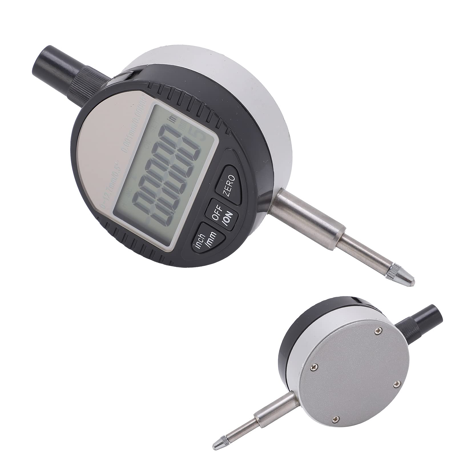 Indicador de cuadrante Herramienta de medición digital dimensional de 0-12,7 mm con conversión en pulgadas de resolución de 0,001 mm para medición industrial
