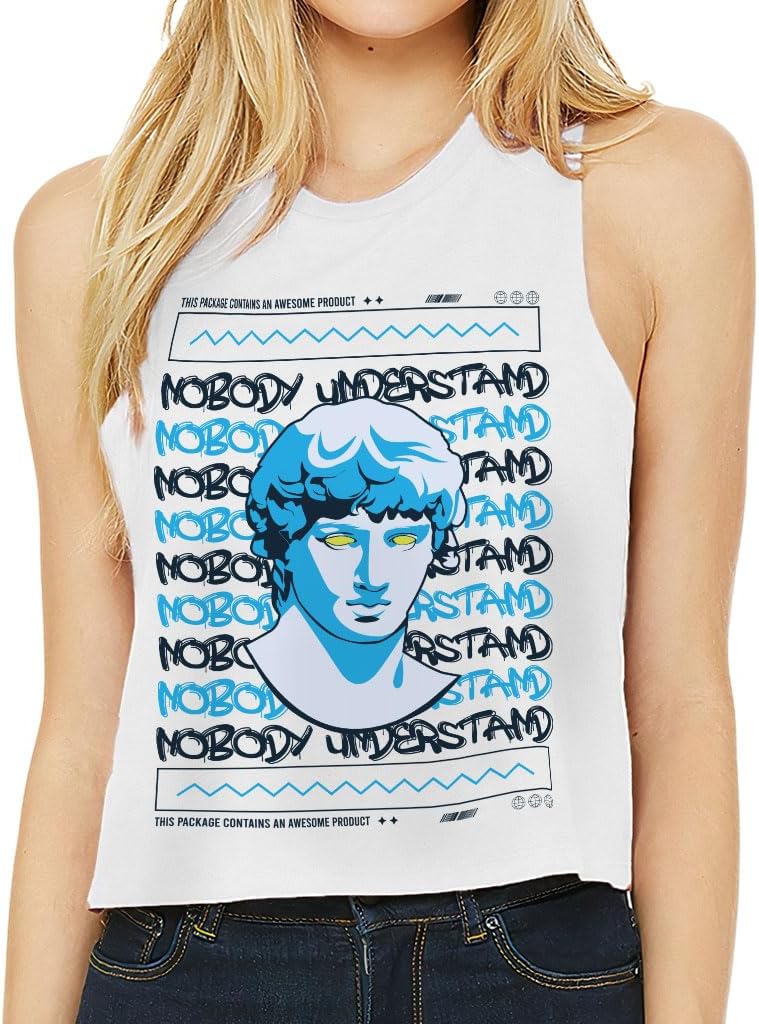 Nobody Understand Racerback Cropped Tank Gifts for Art Lovers
