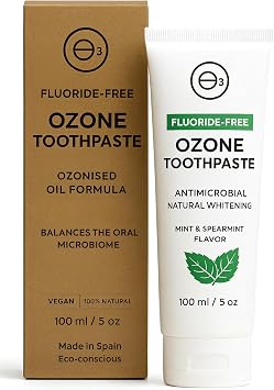 Fluoride Free Natural Toothpaste with Ozonized Oil 100% Natural Sensitive Toothpaste for Adults & Kids Microbiome Friendly Non Fluoride Whitens Teeth and Protects Gums 100 ml 5 oz