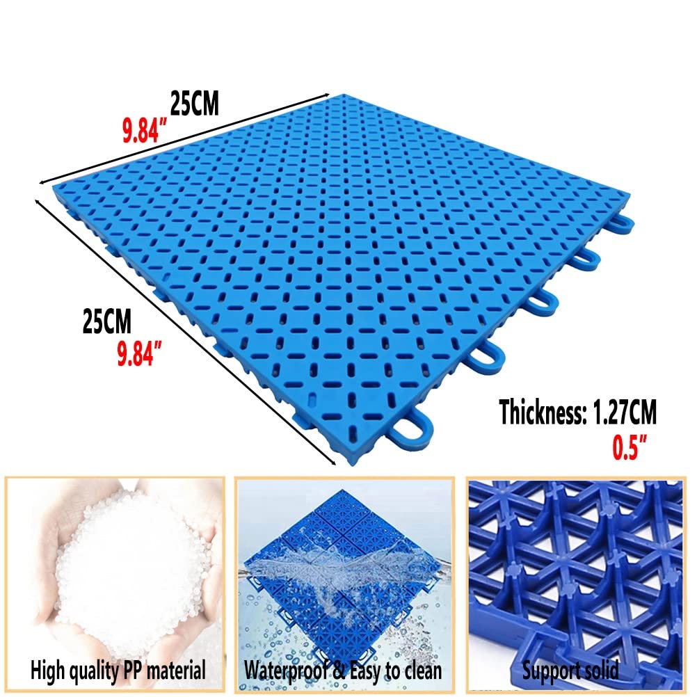 25 Cm Sala Do Jazdy Na Rolkach Modułowe Blokujące Płytki Podłogowe, Puzzle Diy Plastikowa Mata Podłogowa Z Otworami Spustowymi, Antypoślizgowa, Odporna Na Zużycie