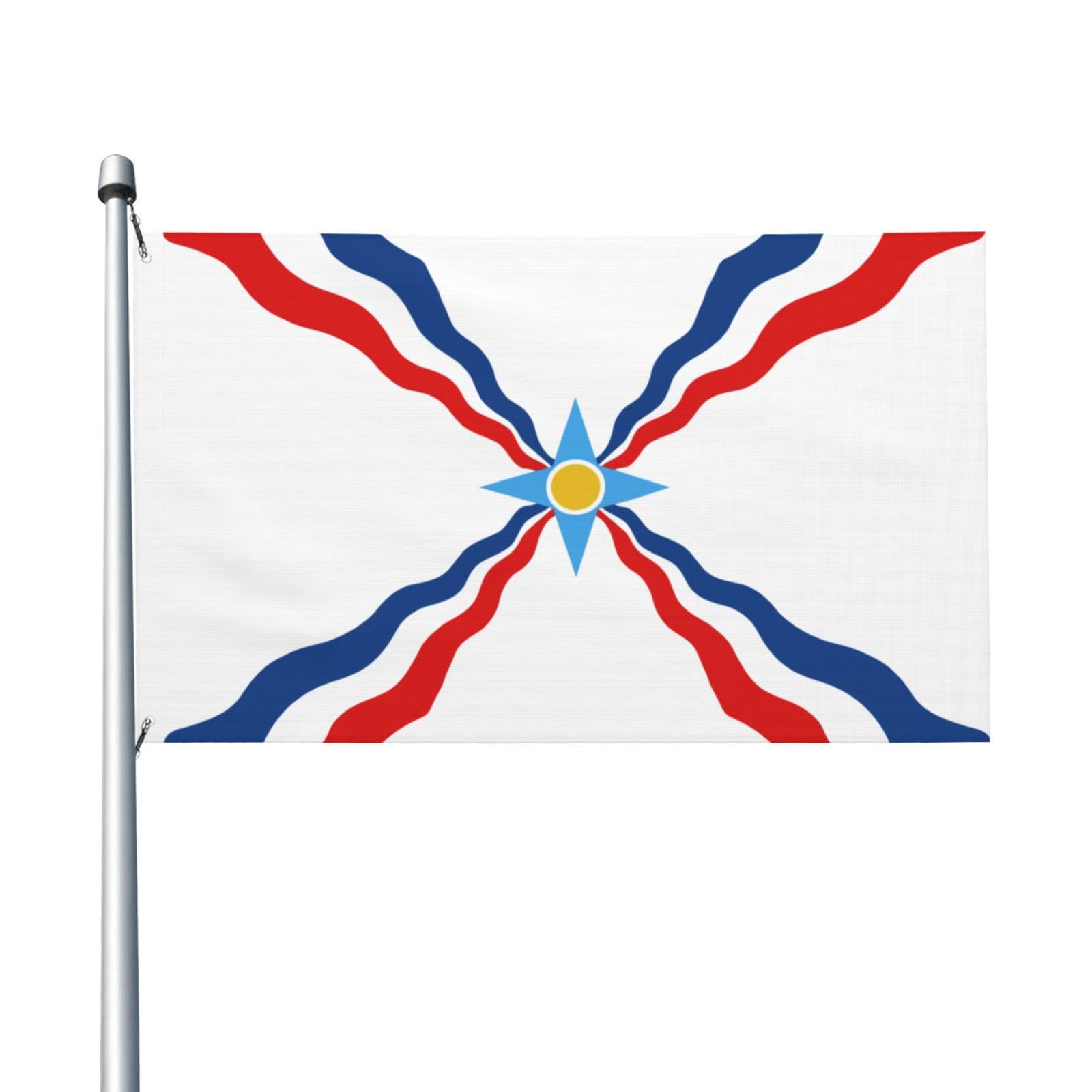 Flag Of The Assyrians (No Assur) T-Shirt - 100% Cotton, Oversized Drop-Shoulder Unisex Tee - View #3