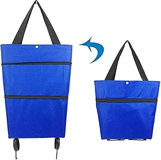 Foldable Shopping Bag,with Wheels Multifunction Portable Shopping Bag Folding Tote Bag Grocery Bag