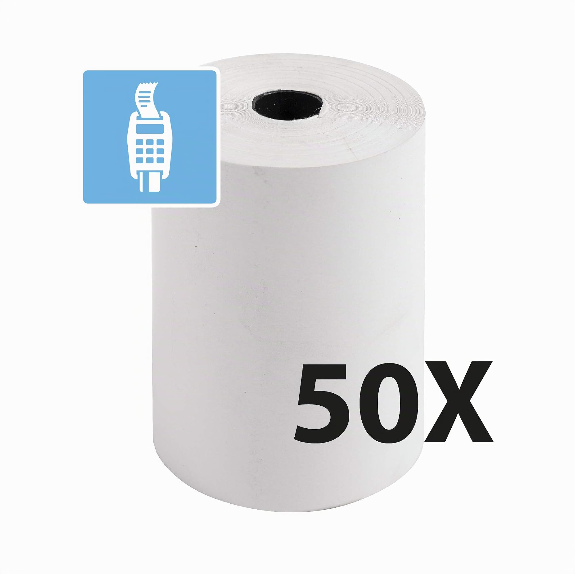Exacompta 44809E - Caja de 50 bobinas económicas para tarjeta bancaria (57 x 35 mm, papel térmico 44 g/m2, sin BPA, color blanco