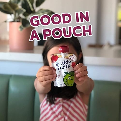 Miniatura 44 de Buddy Fruits Snacks To Go Puré de manzana sin azúcar de mango sin azúcar, bolsa de 3.2 onzas (18 unidades) sin gluten, frutos secos, conservantes