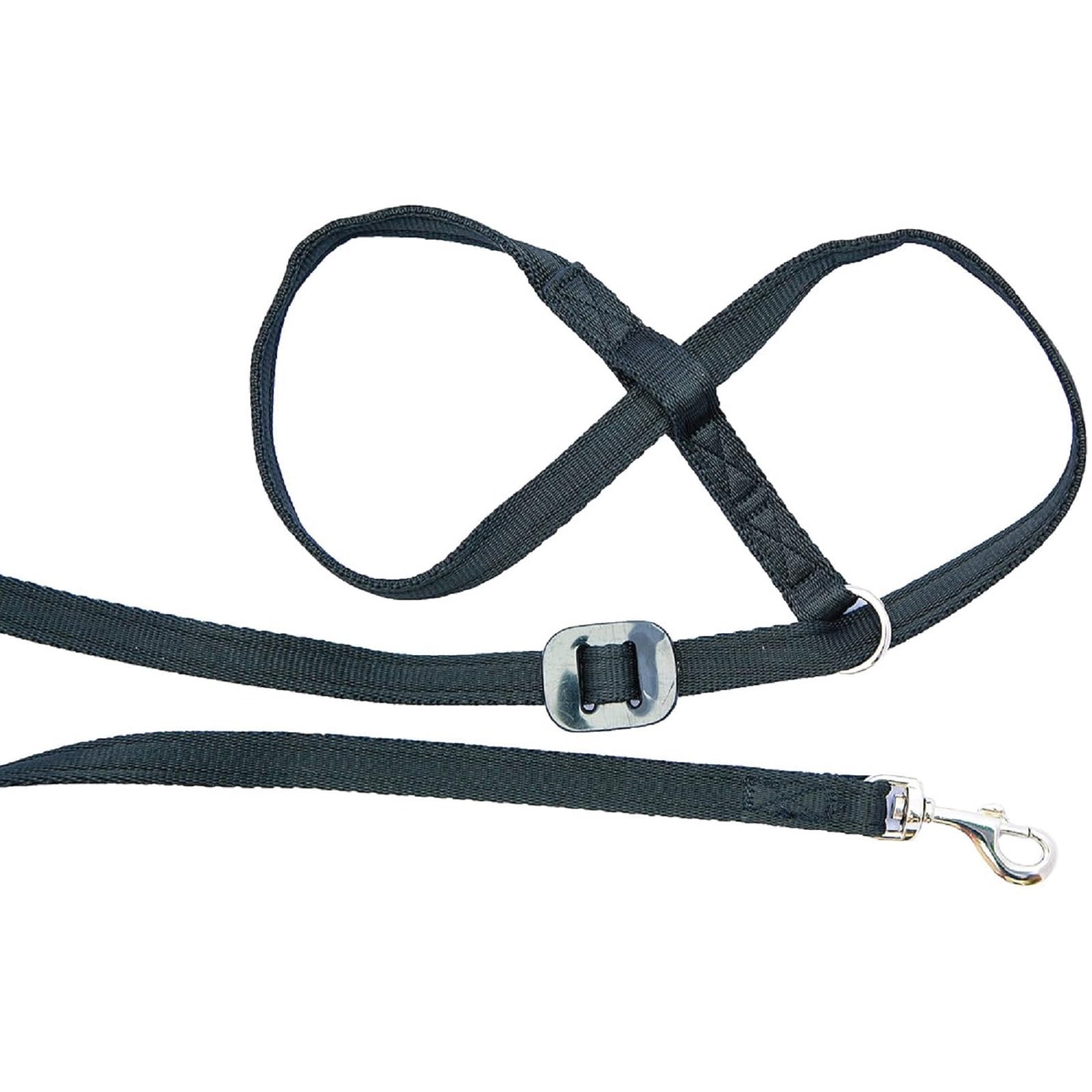 Clip-to-Collar Dog Headcollar and Lead - One Size Dog Training & Behaviour Aid - Soft & Gentle Design with Trigger Clip - Left - Machine Washable - Made in Britain - Black