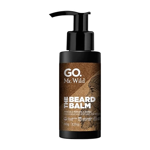 Balm de barba GO Mr Wild, hidrata, amacia e perfuma os fios, fragrância amadeirada fresh, vegano, GO Man