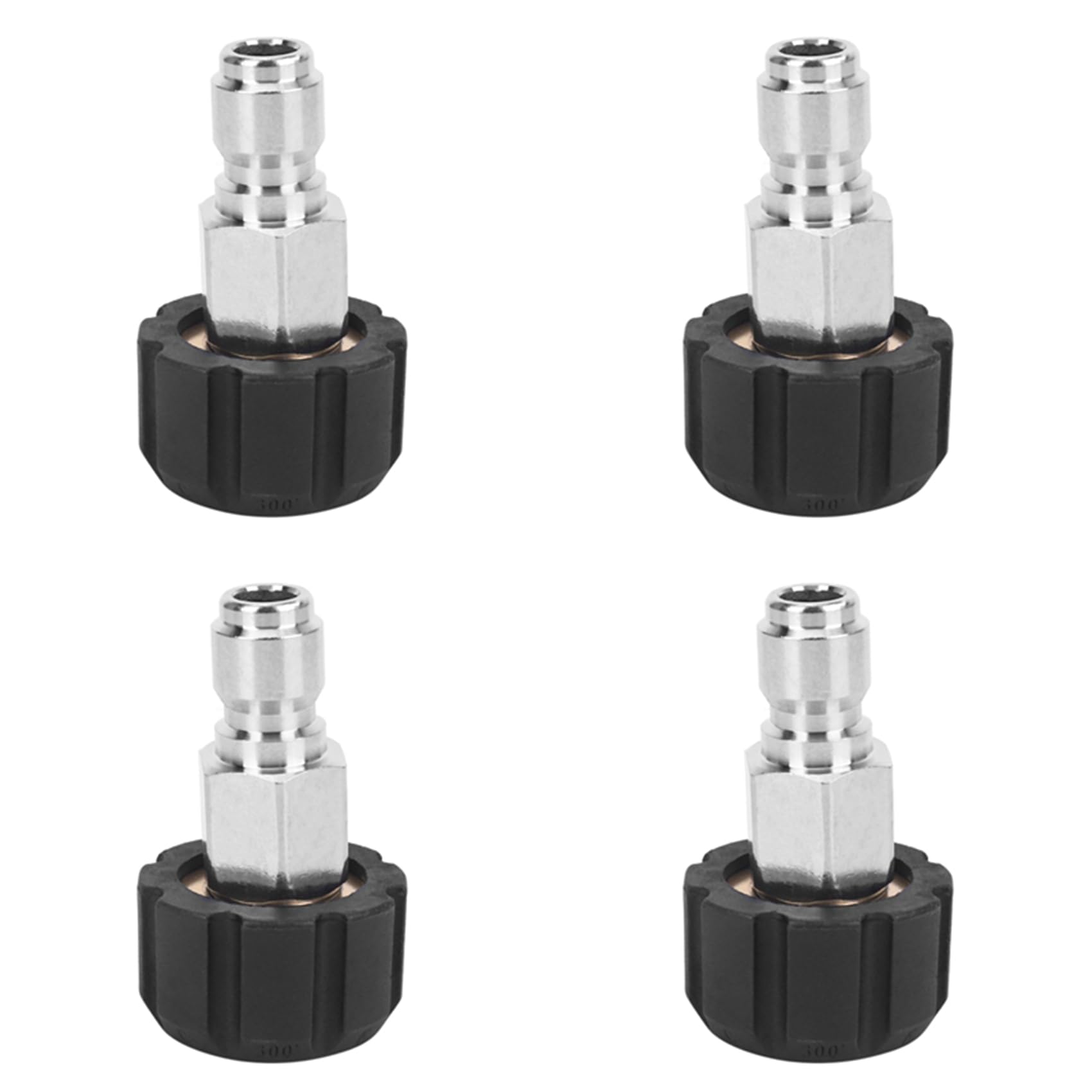 Jnchdghwa 4X Pressure Washer Twist Connect M22 14mm X 3/8 Inch Quick Disconnect Plug Coupler Nipple, 5000 PSI, TWIS281