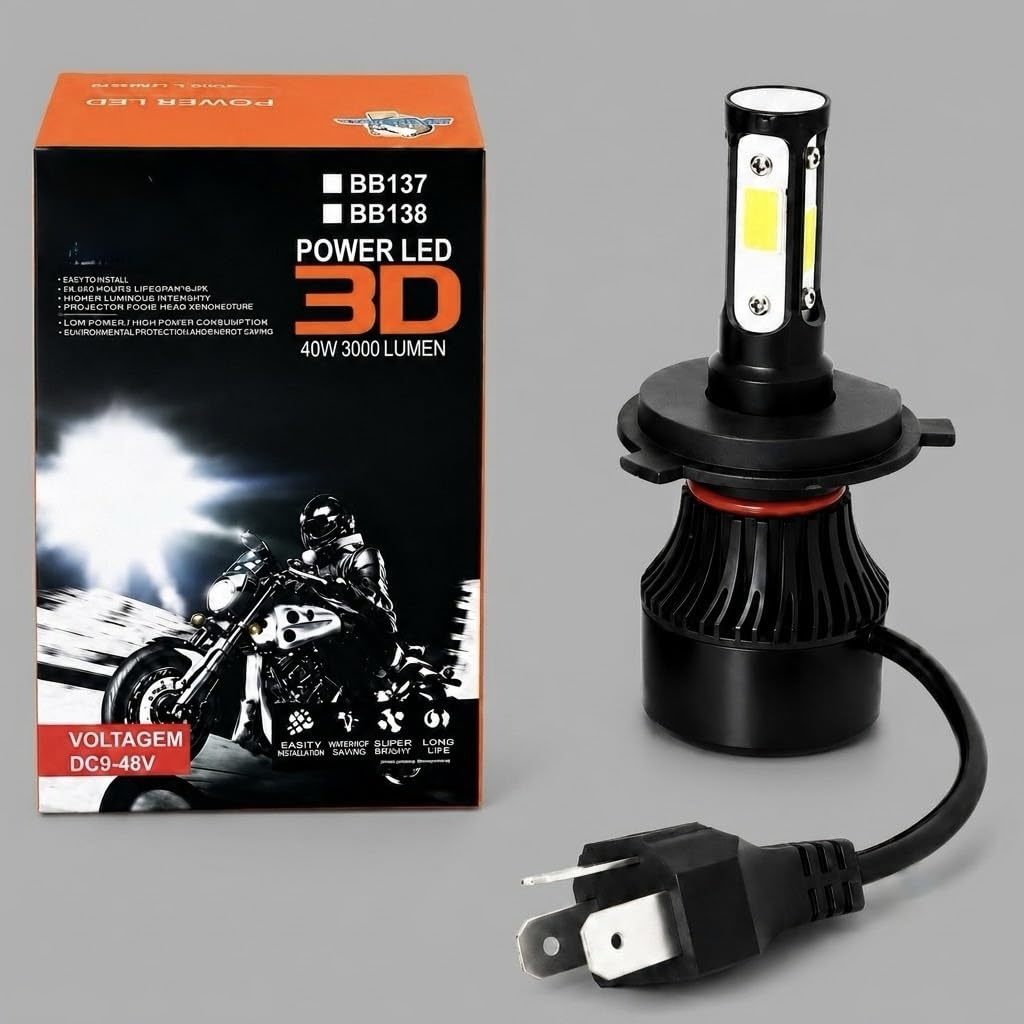 Power led 3d 40w headlight bike | Bike LED Headlight Bulb 40W 3000 Lumen | 3D Power LED Headlamp for All Motorcycles, Bikes & Scooters | Super Bright DC 9V-48V White Light Bulb-image-10