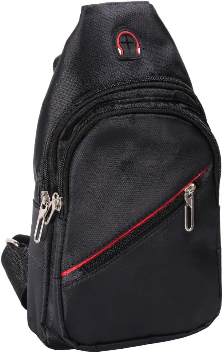 jojofuny Men's Oxford Cloth Sling Crossbody Bag Large Capacity Black