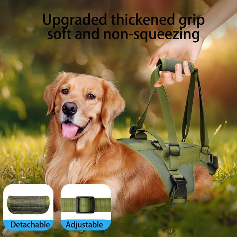 Dog Lift Assist Harness – Rehabilitation Sling for Dogs with Handle, Adjustable Straps & Soft Lining, Help Up Stairs/Car, Rear Leg Support for Arthritis/IVDD