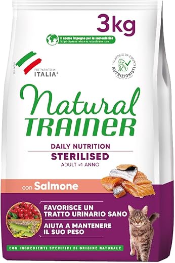Natural Trainer – Pienso para gatos adultos esterilizados Natural Trainer salmón 3 kg.
