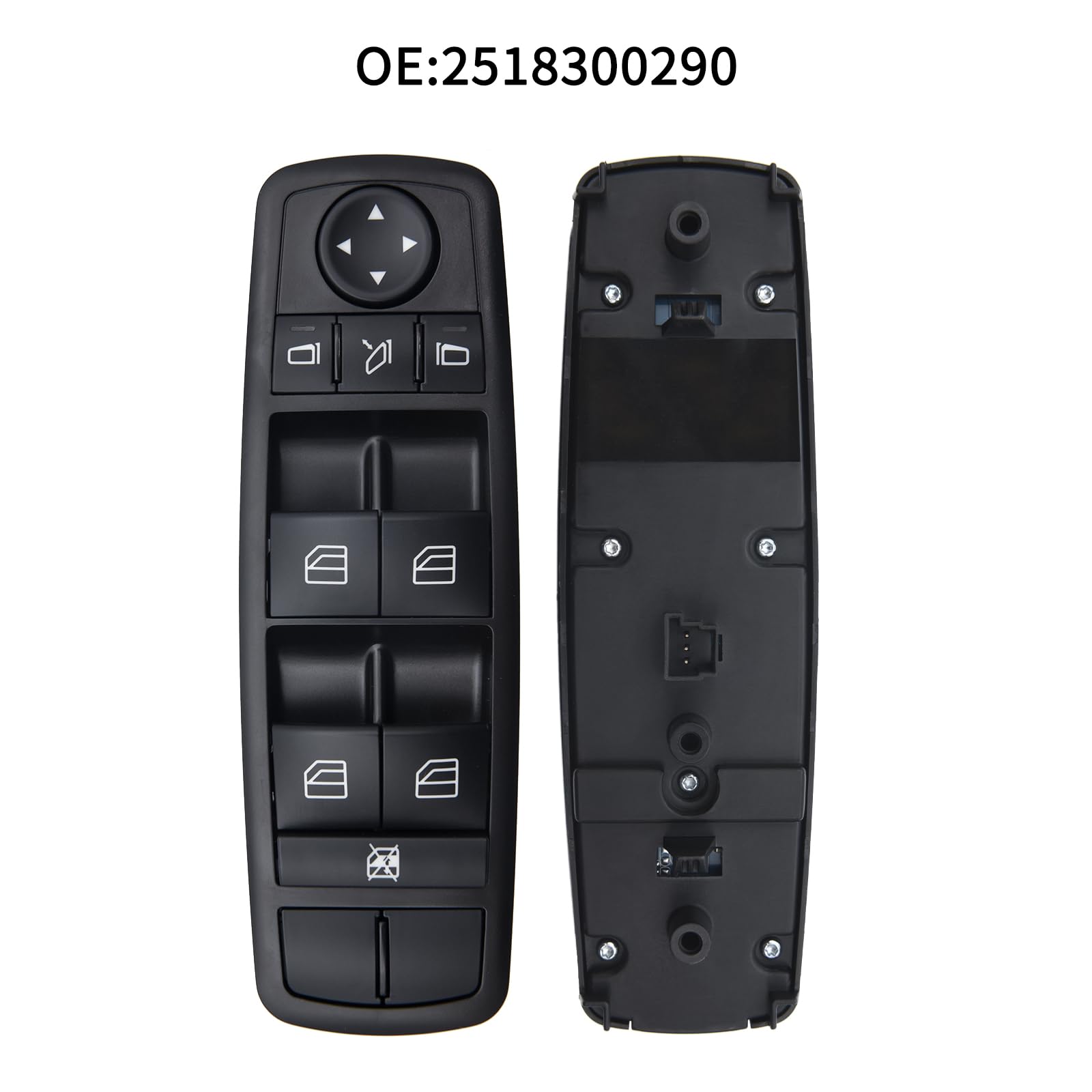 KAOLALI Interruttore alzacristalli per finestrino per Mercedes Benz W164, GL320, GL350, GL450, ML320, ML350, ML450, ML500, R320, R350 - Pulsante Nero Manopola - OEM