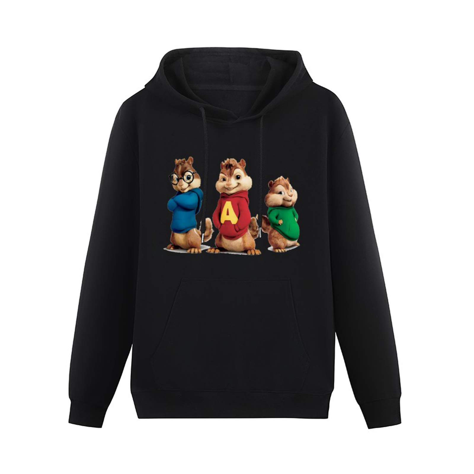 Zweck Pullover Warm Hoodies Alvin And The Chipmunks Road Chip 2015 Hoody Long Sleeve Sweatershirt Black S