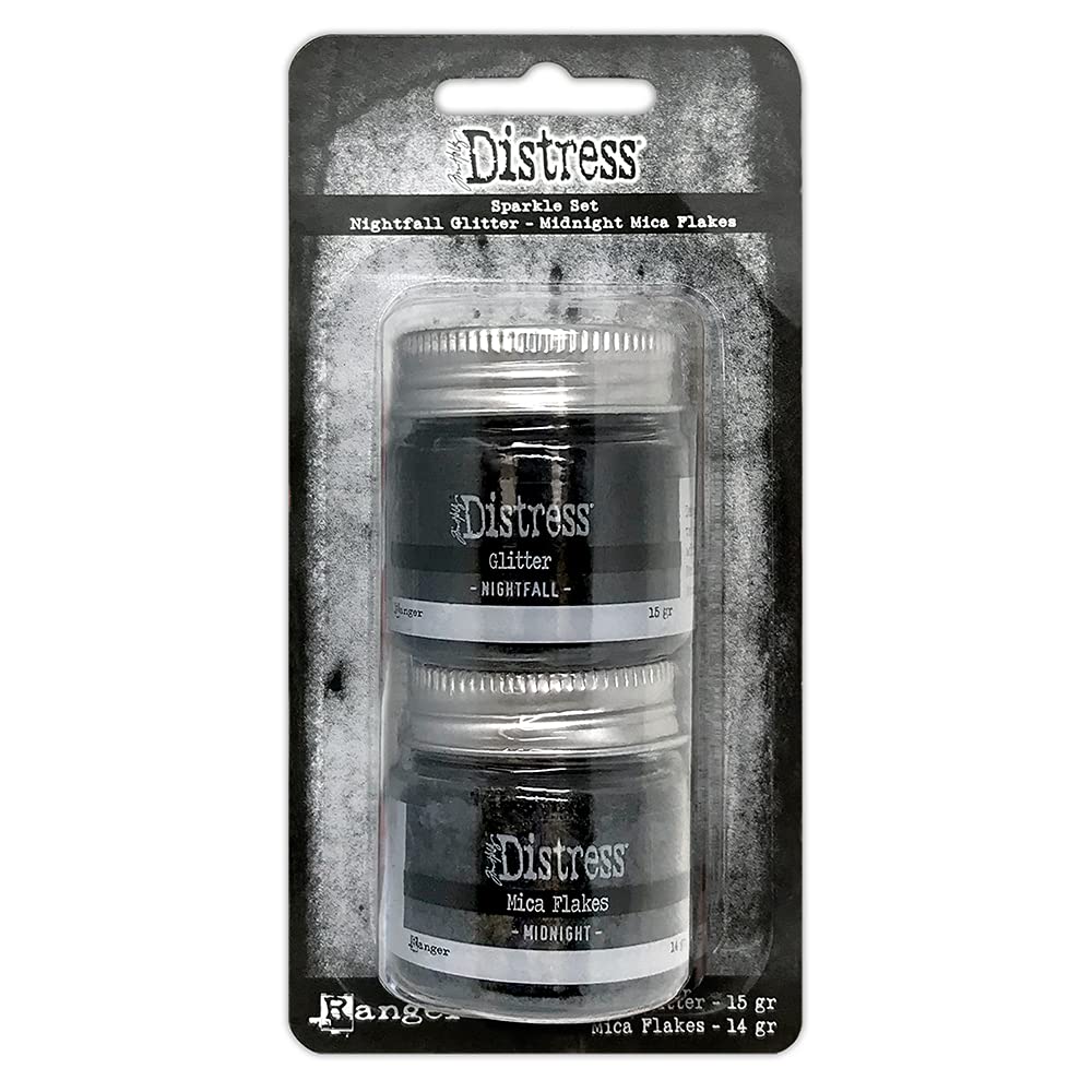 Ranger Tim Holtz-Distress-Sparkle Set, Midnight and Black, 16 gram Pot