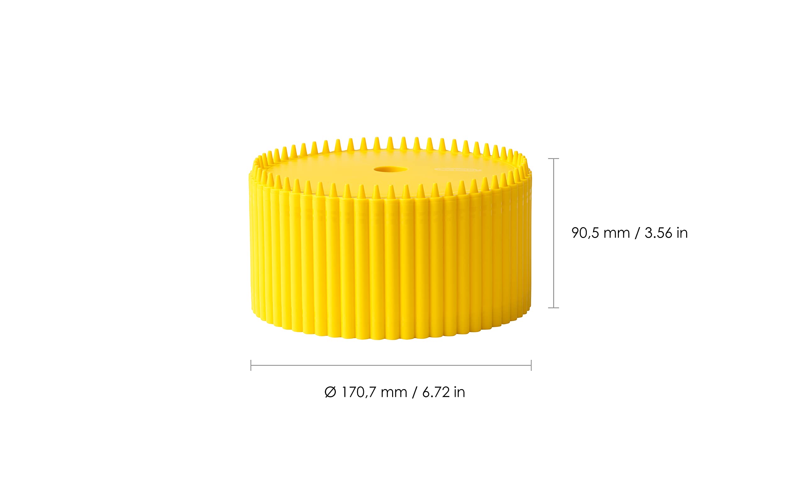 Crayola Round Storage Box - Creative Kids Art Storage Container With Lid For Storing Pens, Pencils, Crayons And Other Craft Supplies, Dandelion, Kids 3+ Years