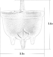 Vista 4 de Quemador de incienso de hierro fundido, juego de quemador de incienso 4 en 1, atrapador de cenizas de incienso de tres patas con tapa para rituales
