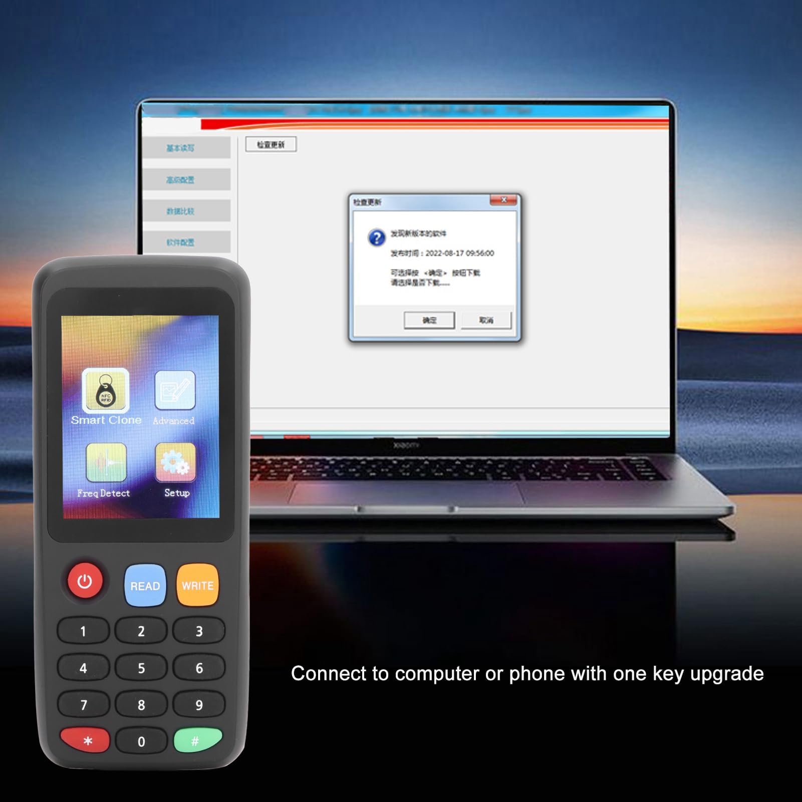 Copieur de Carte USB, Lecteur RFID Portable à Fréquence Complète Duplicateur de Copieur de Carte RFID avec 5 Cartes T5577