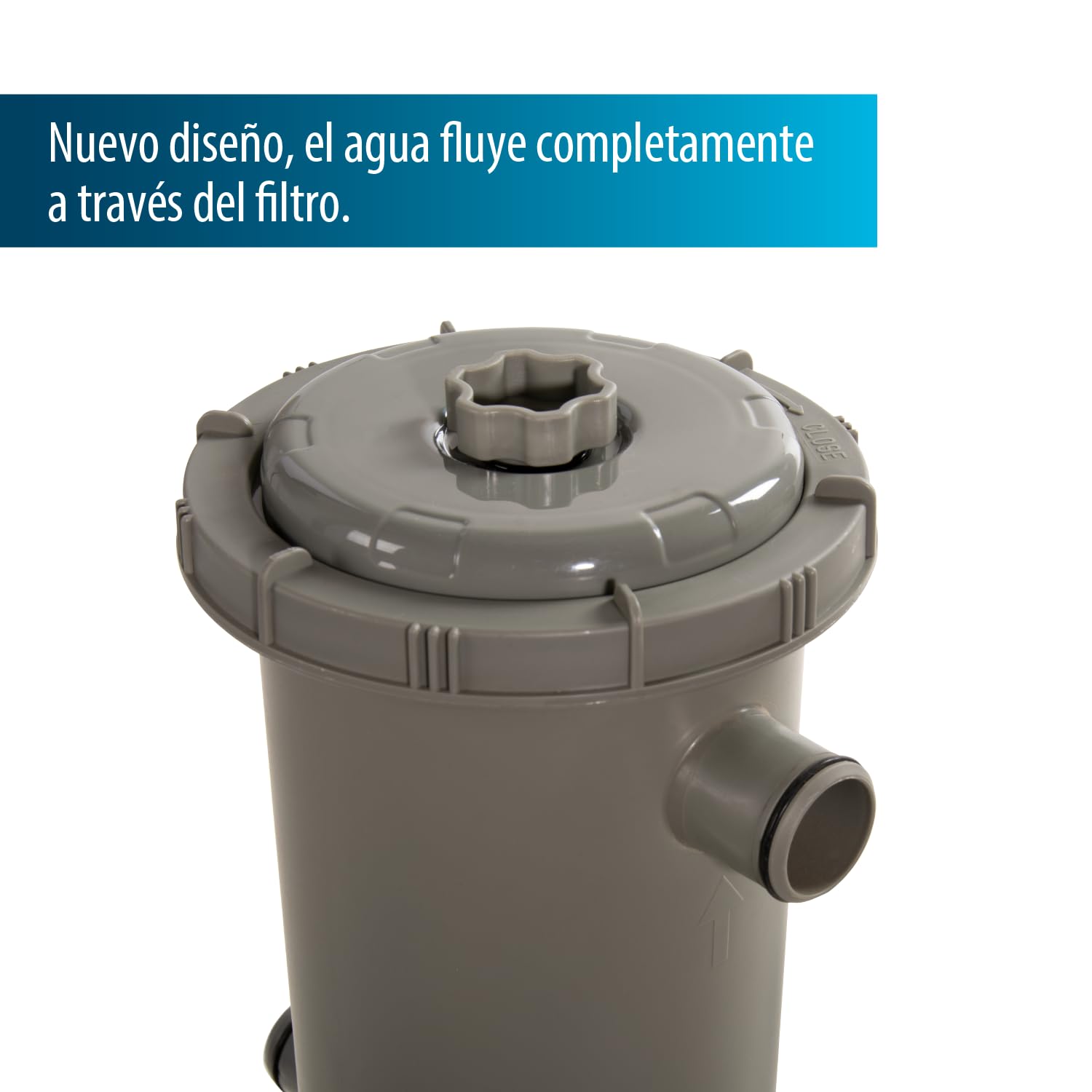 AquaForte, Filtro de cartucho, Aqualoon EZ Clean 100, incluido 2 x 1 metro de manguera de 32 mm, 4 abrazaderas de manguera de plástico, 70 g de medio filtrante y bomba de 230 V, Caudal 3,5 m3 p/h