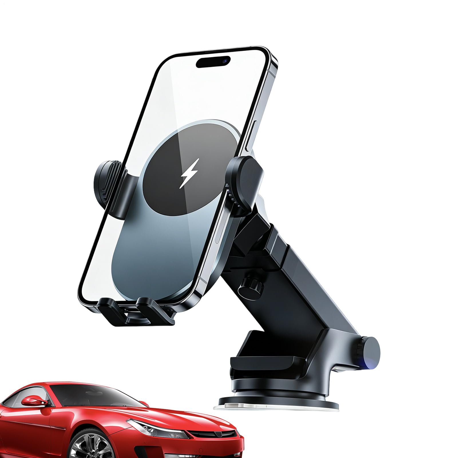 Bezprzewodowa Ładowarka Samochodowa 15W Regulowana Ładowarka Do Telefonu | Automatyczny Zaciskowy Uchwyt Na Smartfon Do Wszystkich Pojazdów SUV Ciężarówek Kamperów Nawiew Podróż