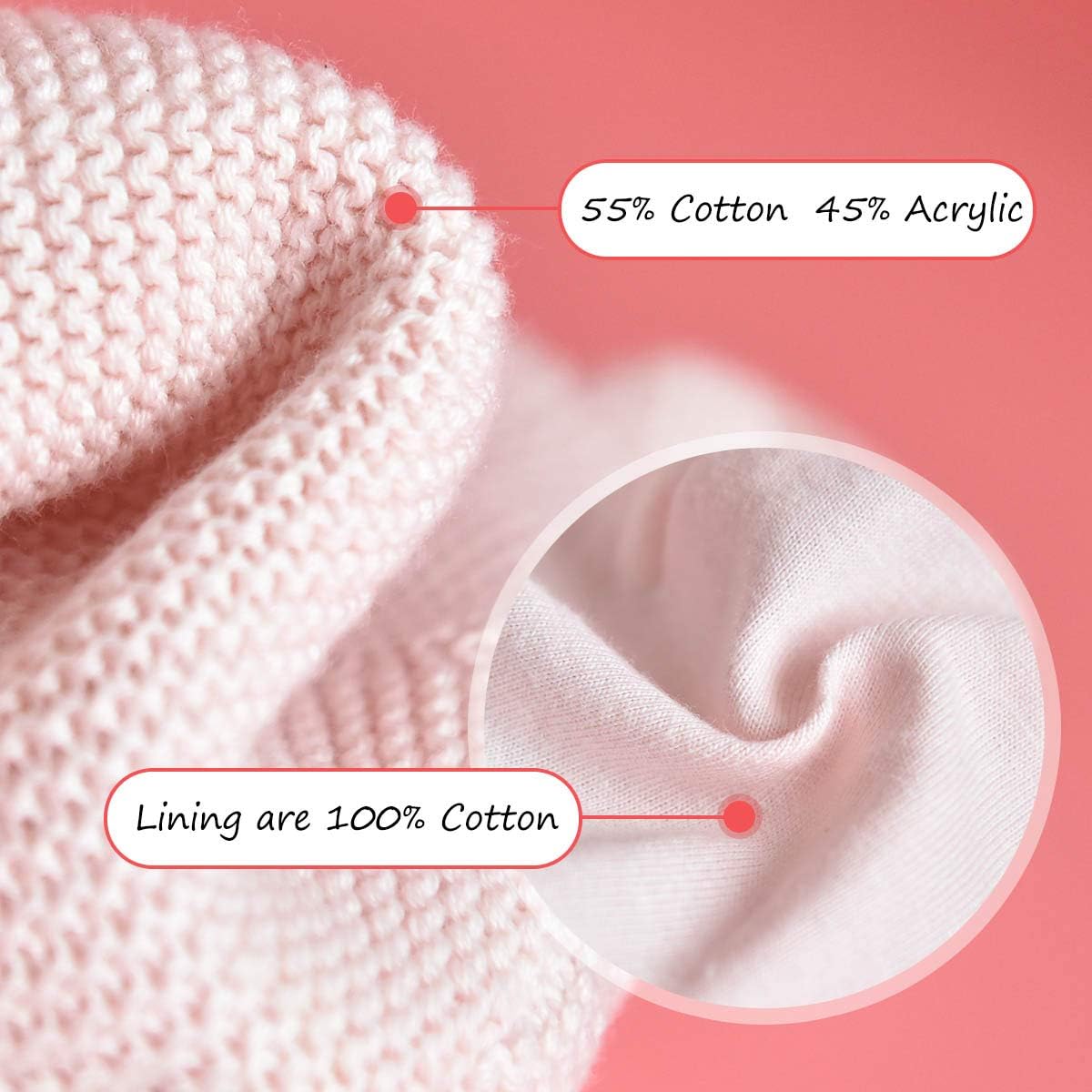 Somaler Baby Knitted Winter Hats Infant Newborn Toddler Autumn Cute Earflap Cotton Lined Beanie Hat for Boys Girls - Image 3