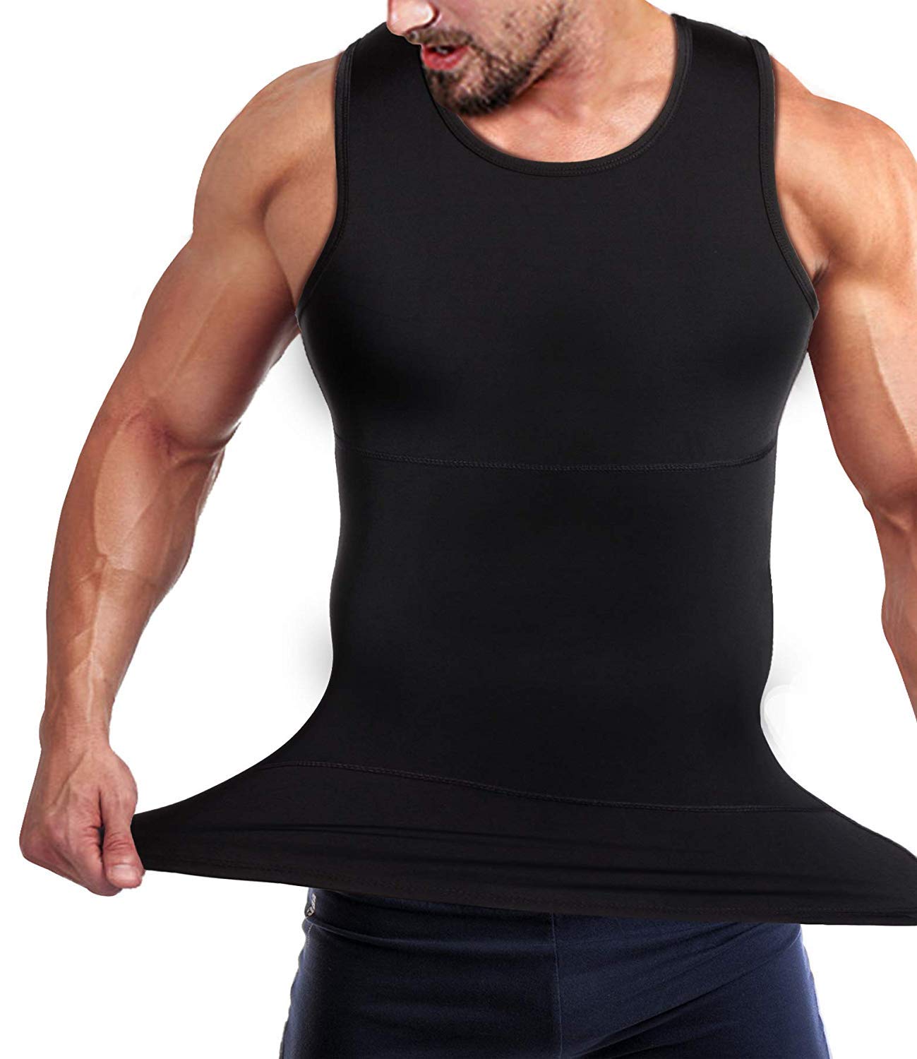 Gotoly Débardeur de Compression Homme Maillot de Corps Minceur Body Gainant Invisible T Shirt sans Couture