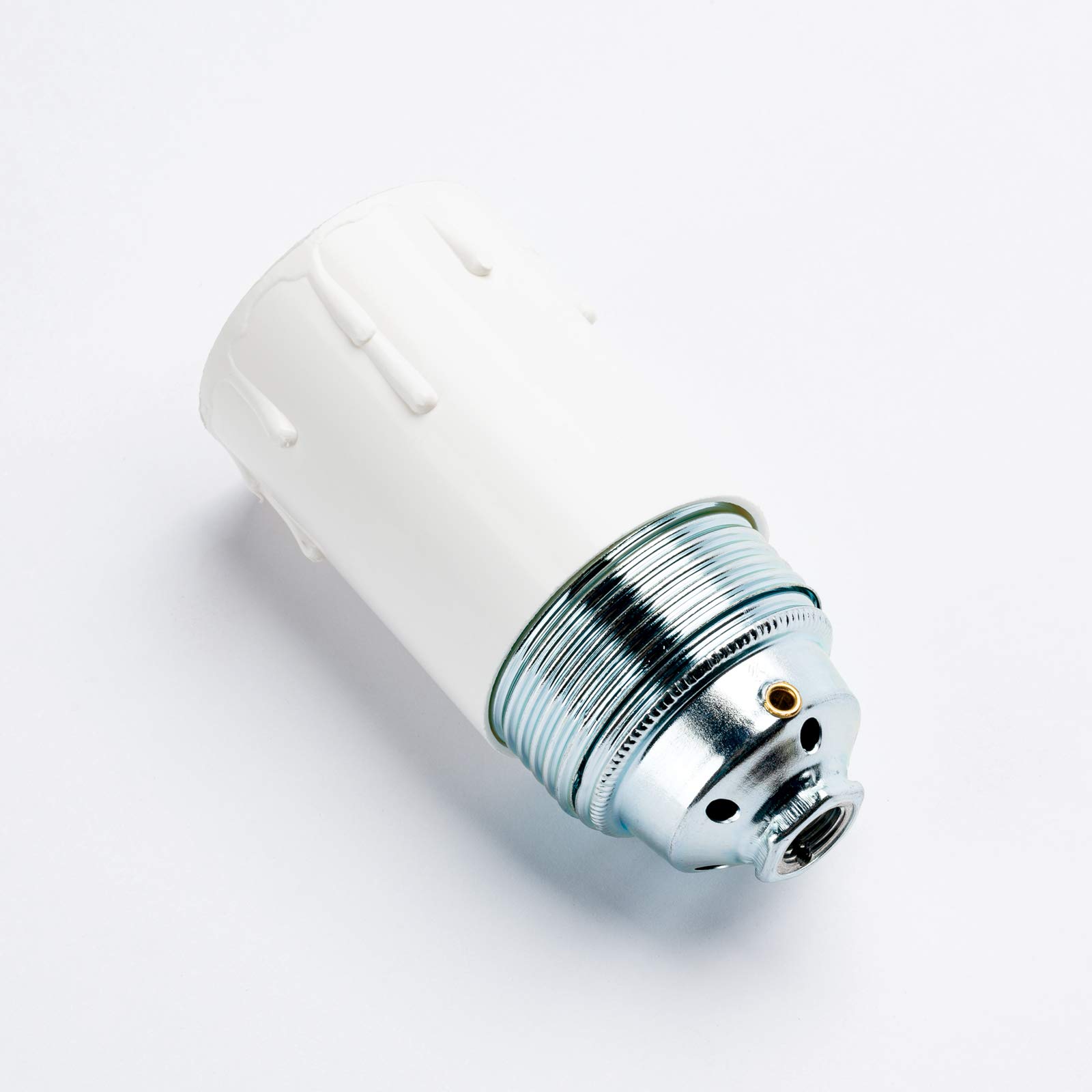 Lot De 5 Douilles à Bougie E27 Vintage Blanc - Ø 43 Mm, Longueur 60 Mm - Pour Lustre & Luminaire