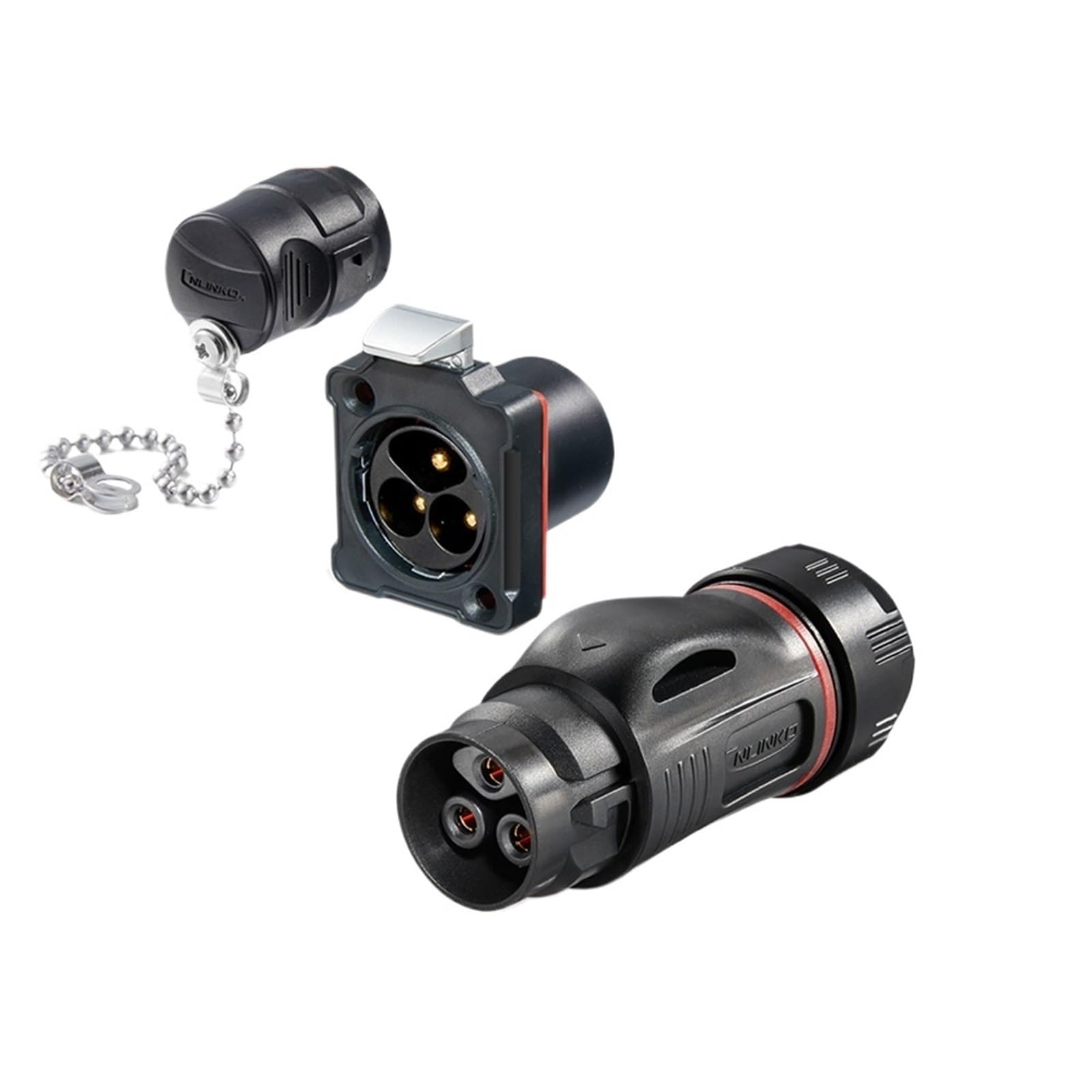 Conector eléctrico de soldadura PBT impermeable M24 IP68 500 V - Conector industrial for cable de alimentación y señal(Male Socket,24P)