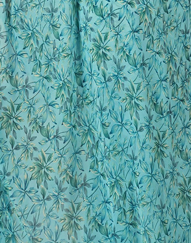 Image of SIRIL Women's Printed Georgette Saree with Unstitched Blouse (3585S104 Turquoise)