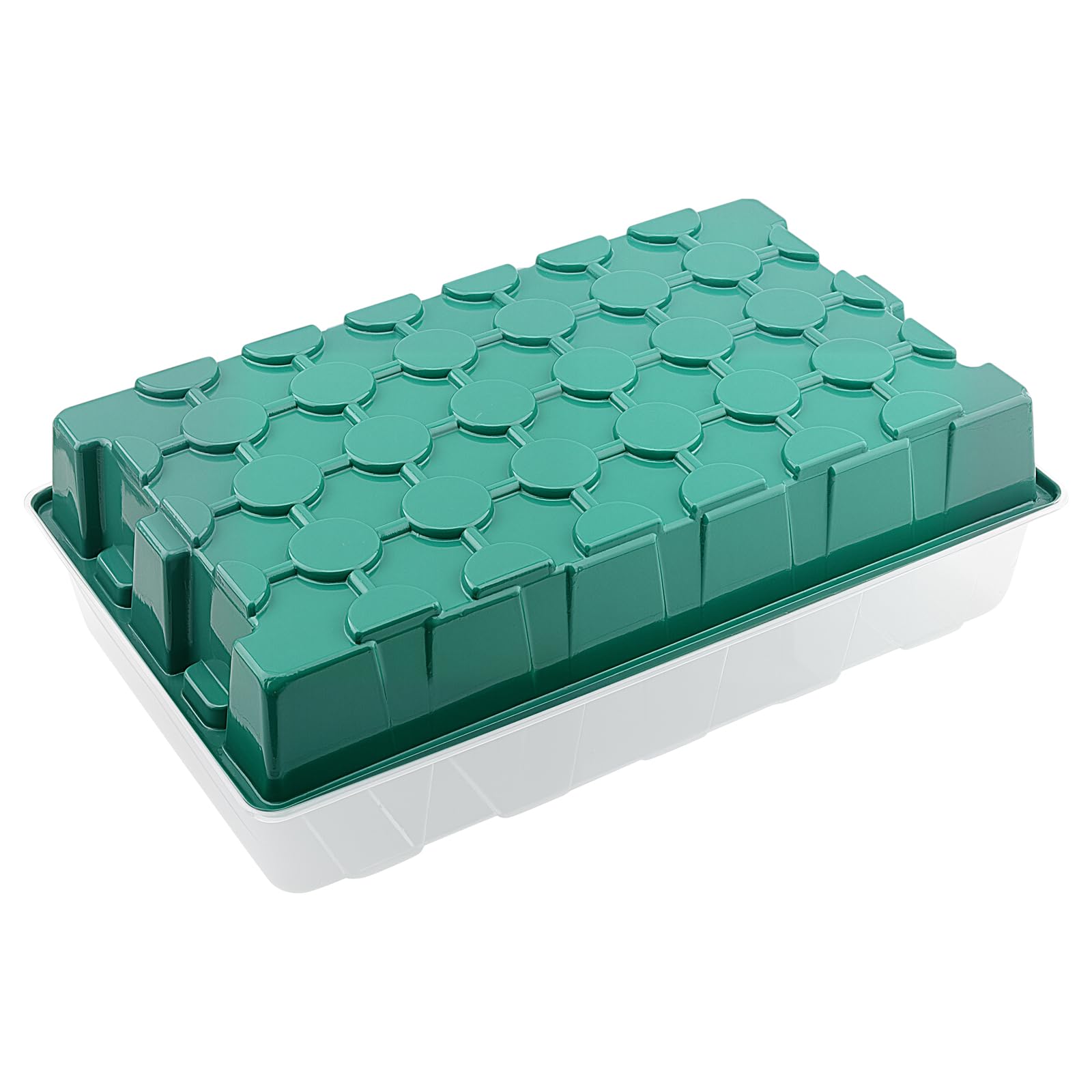 JEUIHAU Lot de 4 plateaux de semis en plastique à 160 cellules avec couvercles transparents et aérations réglables, kit de propagation de graines pour la germination des plantes en serre