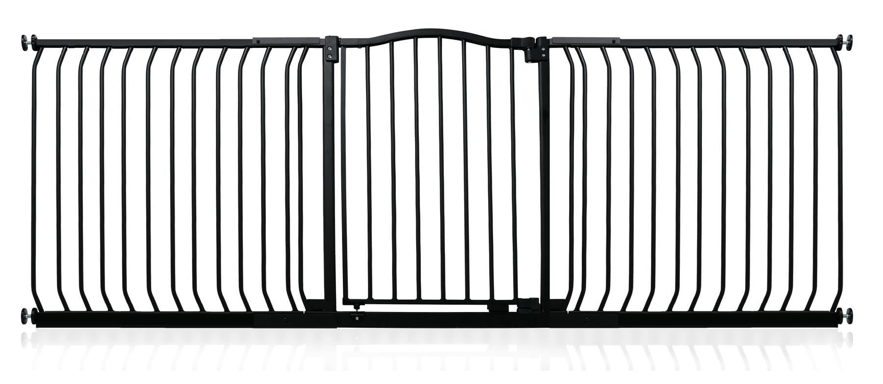 Safetots Curved Top Safety Gate, 197cm - 206cm, Matt Black, Pressure Fit Stair Gate, Baby Gate for Doors Hallways and Spaces, Safety Barrier, Easy Installation