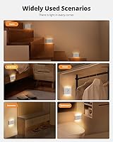 Vista 8 de wowatt Luz nocturna recargable con sensor de movimiento, luces automáticas blancas con montaje magnético, luces de escalera regulables para Blanco
