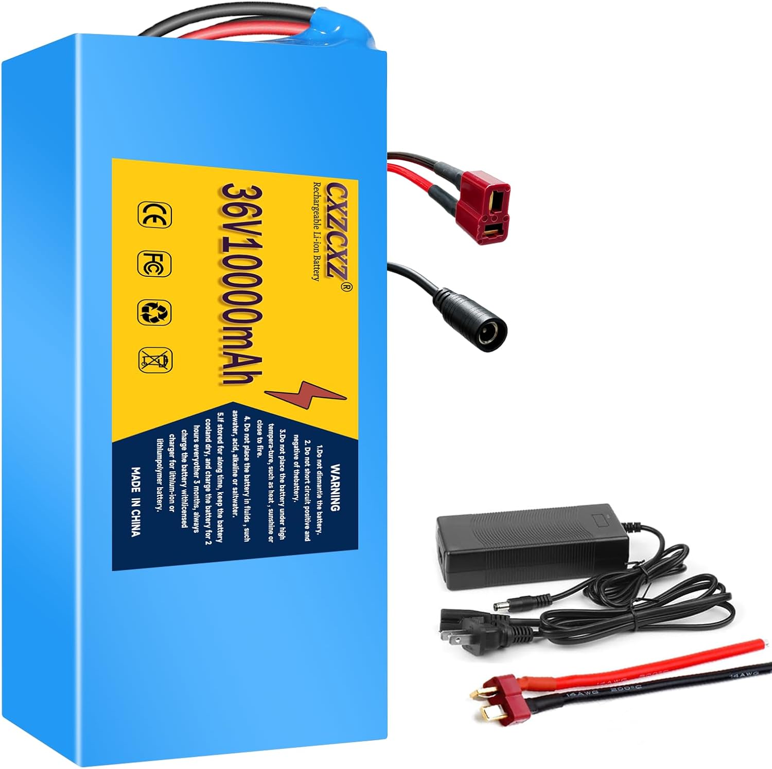 36V/48V Lithium Battery, with 20A BMS Protection,XT60 Connector,Long Battery Life for DIY Projects,ATVs,Solar Storage (36V10AH(100W-600W)