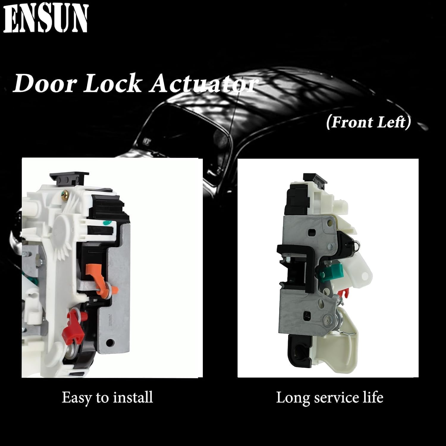 Ensun Door Lock Actuator Front Left Driver Side Compatible with - 2007-2017 Wrangler, 2018 Wrangler JK (1, Front Left Driver Side)