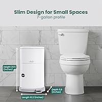Vista 6 de Janibell Akord Slim Adult Diaper Pail – Odor-Locking, Hands-Free Foot Pedal, 7 Gallon
