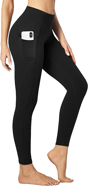 Heathyoga Women's Yoga Pants Leggings with Pockets for Women High Waist Yoga Pants with Pockets Workout Leggings Tights Black