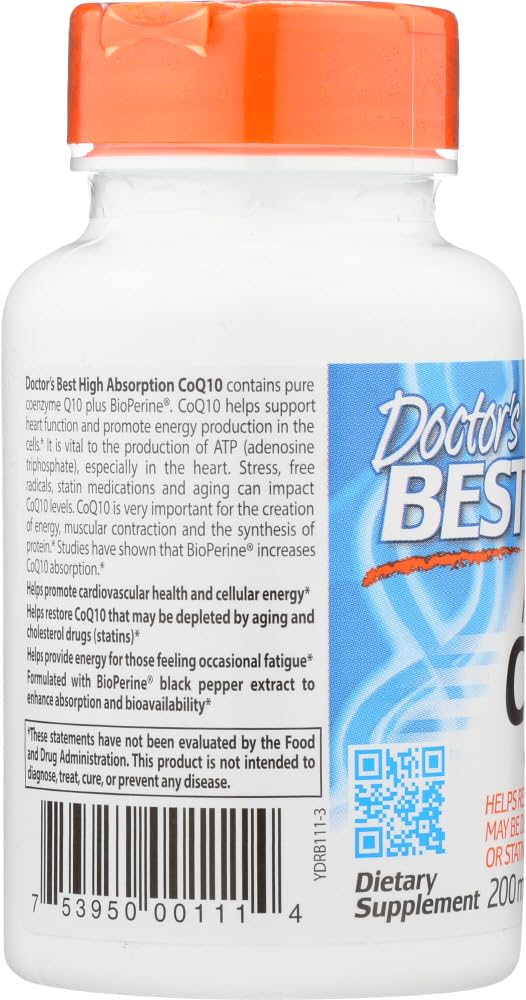 High Absorption CoQ10 with BioPerine, 200mg - 60 vcaps