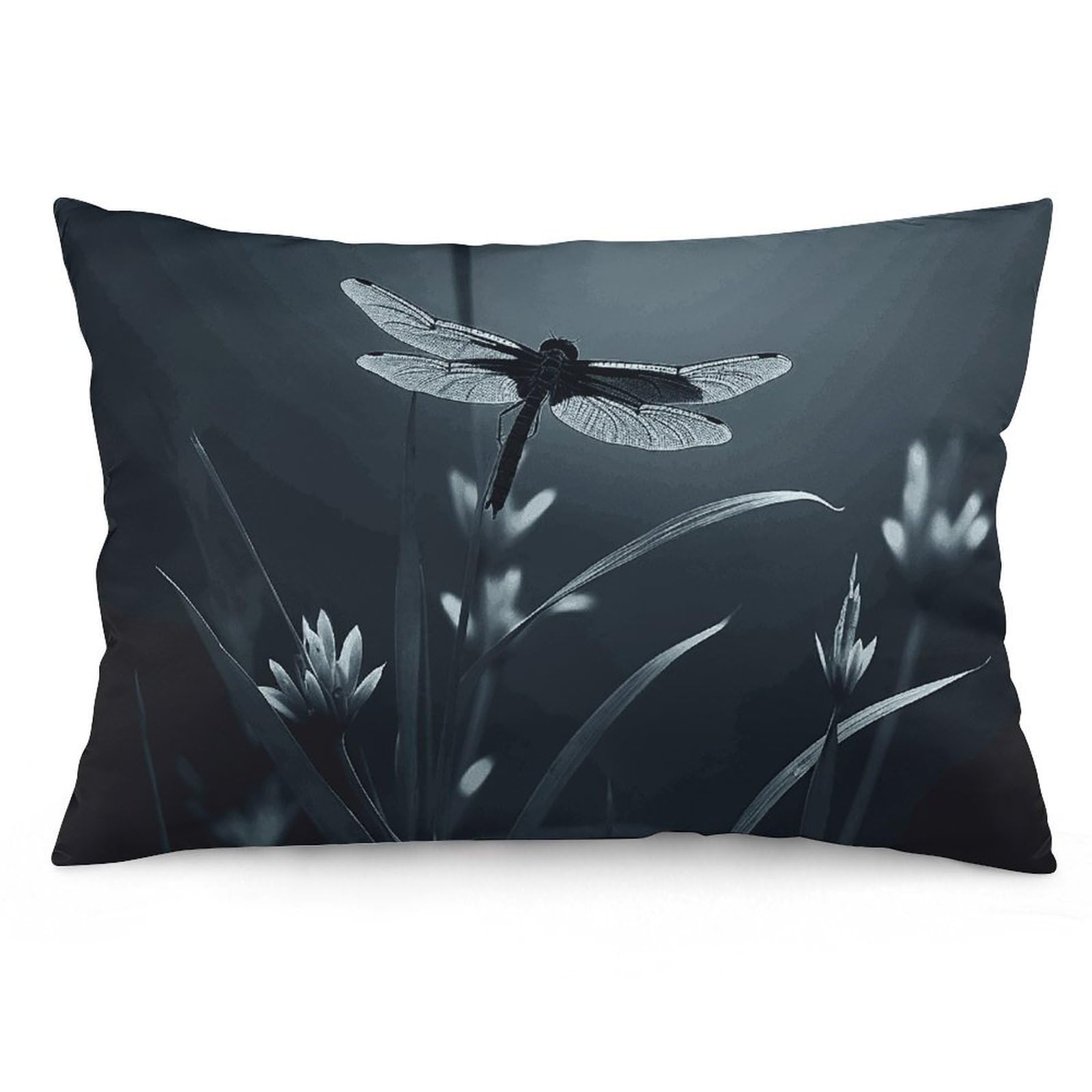 NTVOWPZO 2 Pack Decoration Throw Pillow Covers 12 "x20 Pillowcases Covers Dragonfly Silhouette Pillowcases Modern Farmhouse Home Decor Sofa Cushions Covers for Couch Bed Living Room