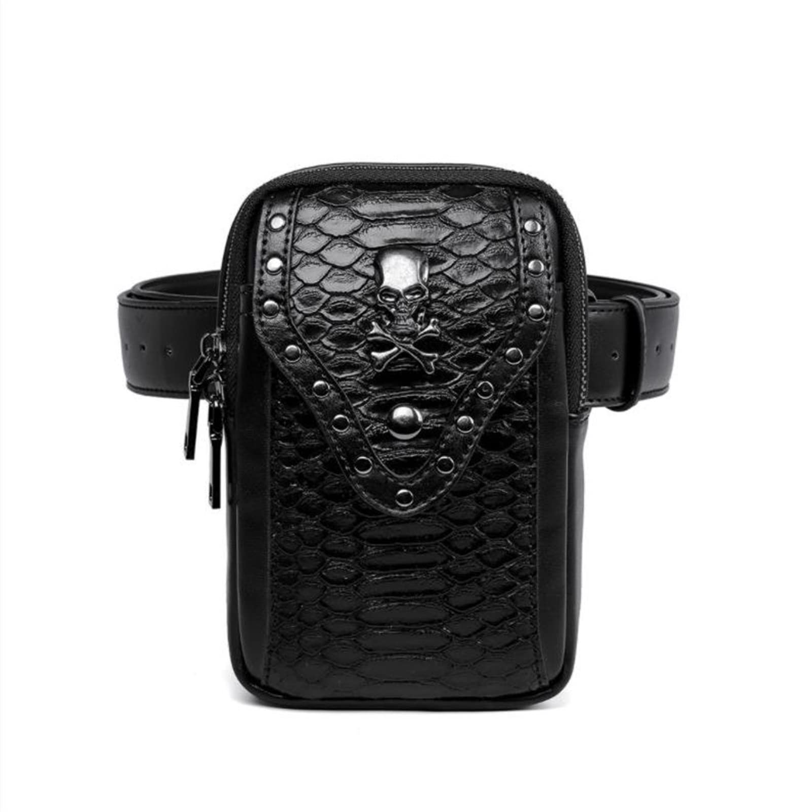 Amazon.co.jp: パンクショルダーバッグ PU レザー スカル スネーク 