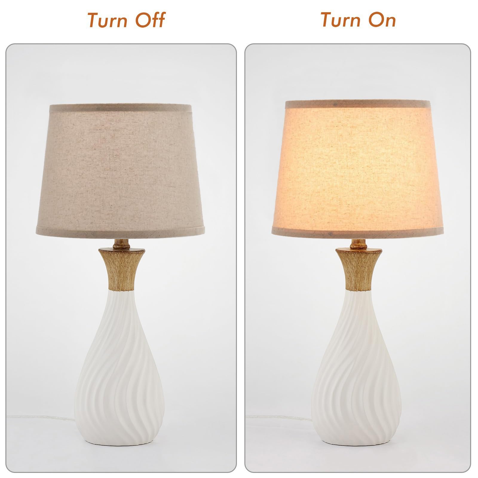 2 Abat-Jour Tambour 28cm - Tissu Lin Beige - Pour Lampe Pied Ou Table - Montage Facile