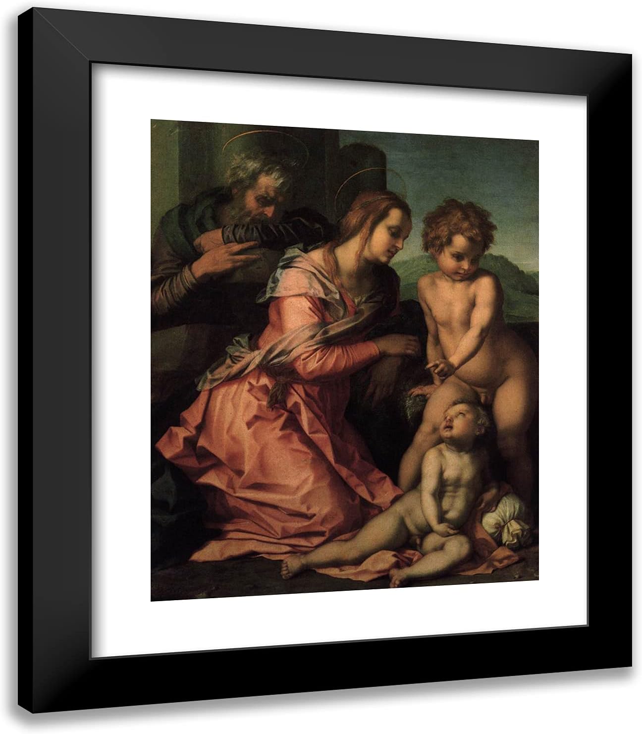 ArtDirect Del Sarto, Andrea 20x23 Black Modern Framed Art Print Titled: Holy Family