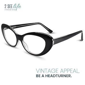 Amazon.com: 2SeeLife Black Cat Eye Reading Glasses for Women