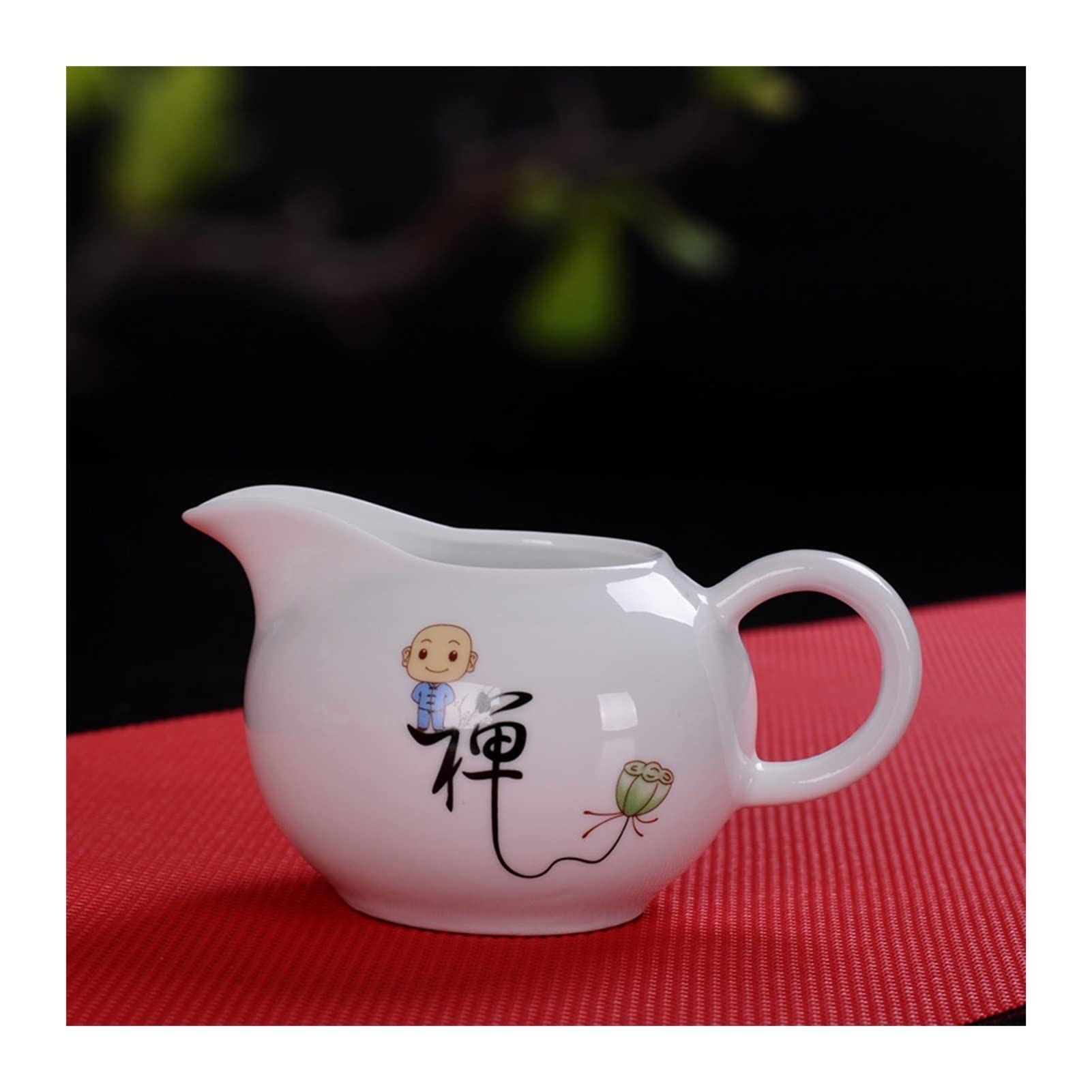 MRKU Pot à Lait, saucière, Tasse à Eau, pichet, crémier, Distributeur de café, sucrier, Grand Pot à thé en céramique, Motif Moine, Petit séparateur, 190 ML