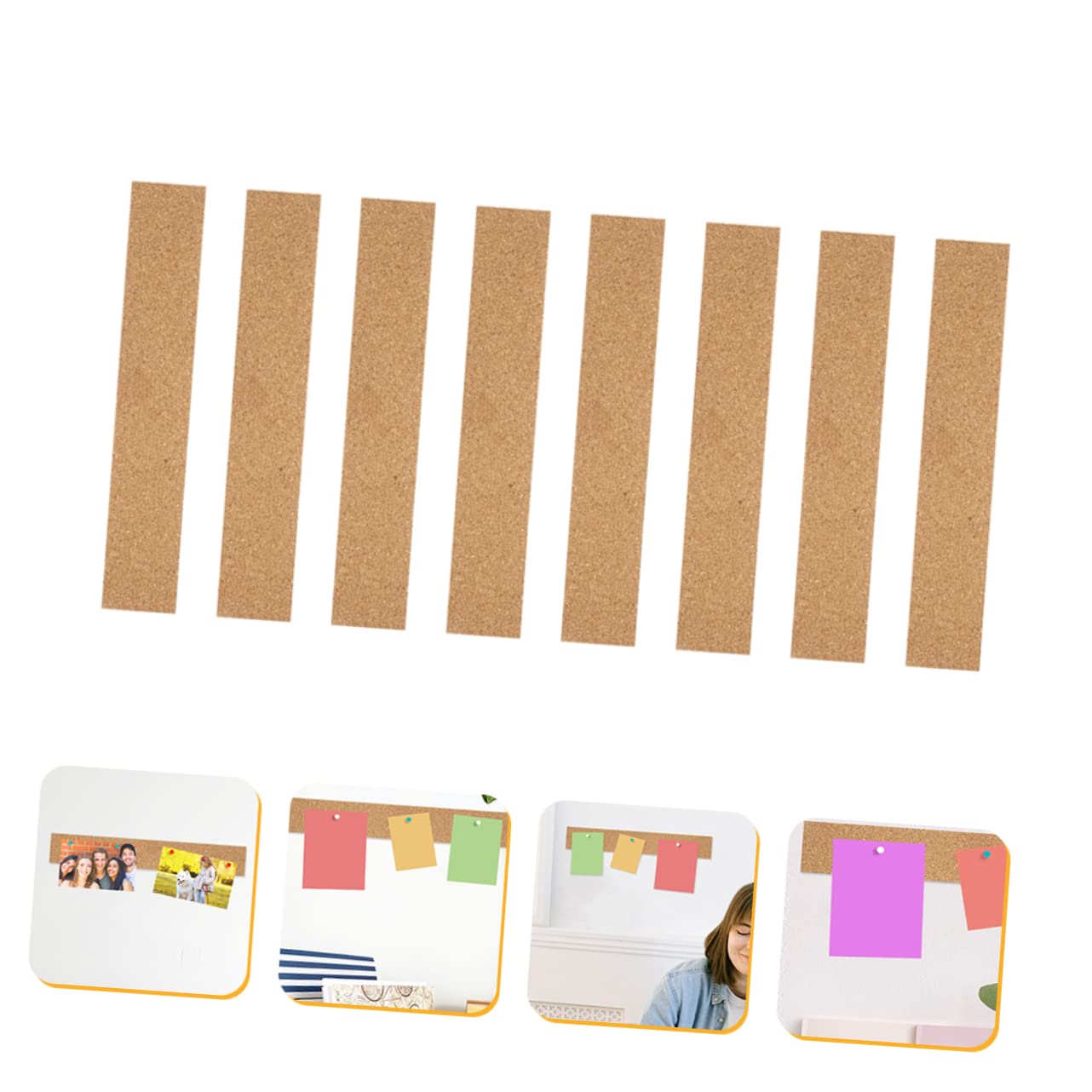 ERINGOGO Cork Bulletin Strips Cork Batten Strips for Walls Natural Oak Material