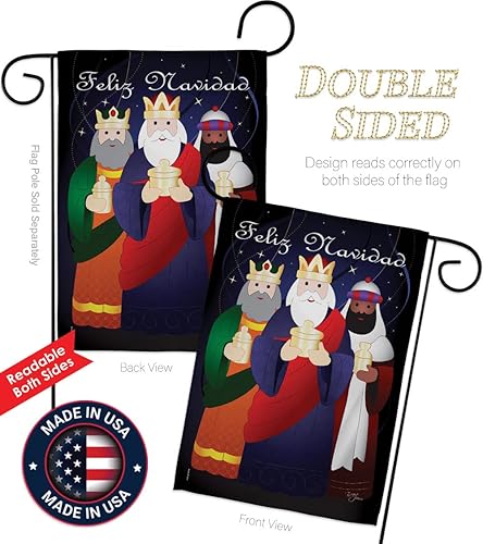 Miniatura 8 de Bandera de jardín de Feliz Navidad, decoración de pared para tres reyes, tapiz religioso para la temporada de la santa familia, letrero de puerta