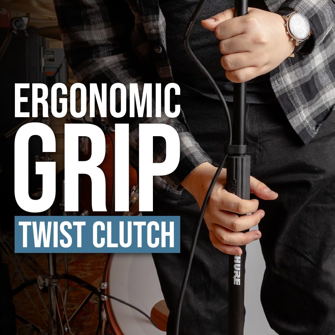 Shure by Gator, Asta Microfonica con Base Rotonda e Frizione a Torsione; (SH-RBMICSTAND10)