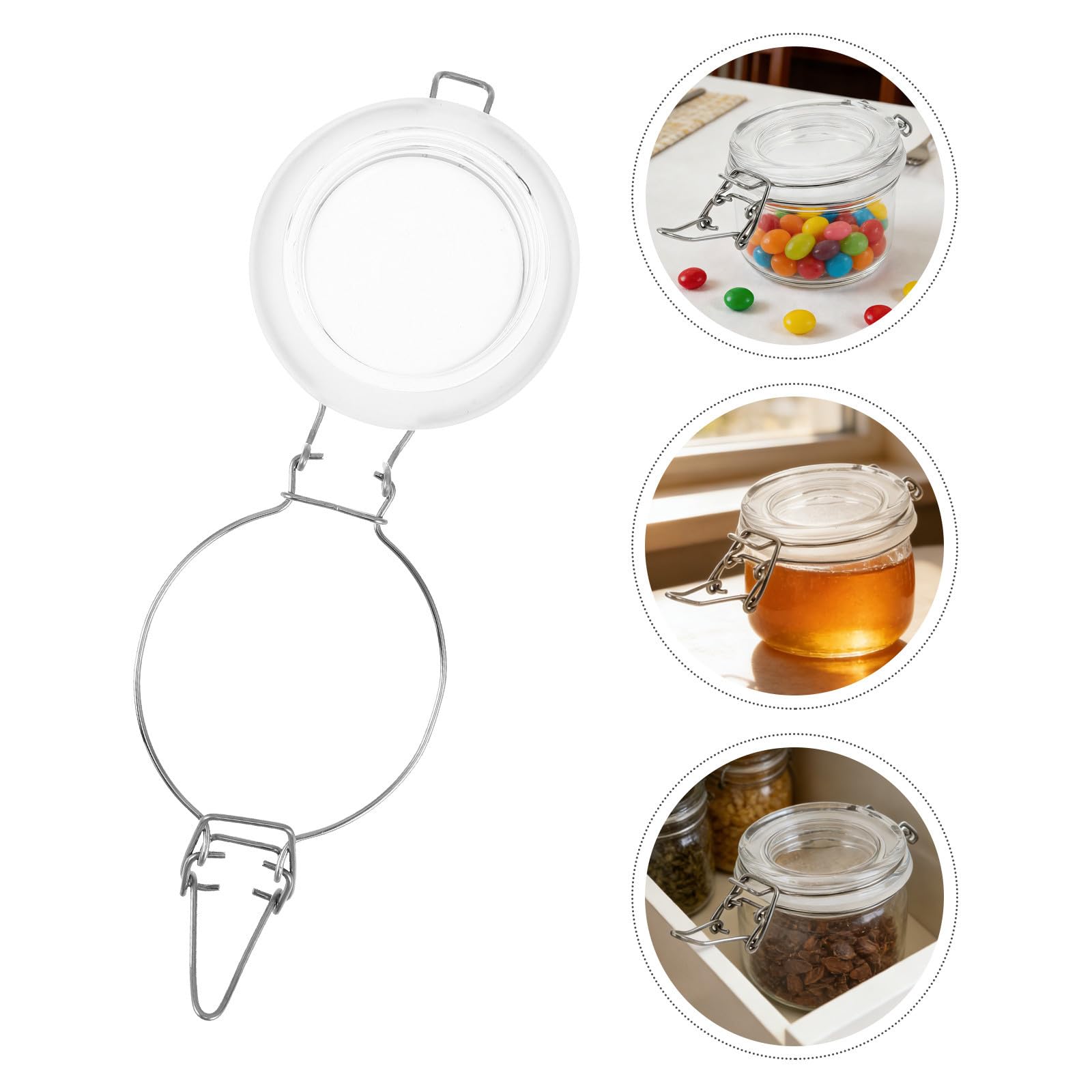 Coperchi a Clip Ermetici per Barattoli in Vetro 10 Pezzi | 500ml 17 Oz, Acciaio Inossidabile, per Farina e Caffè, Adatti a Conserve e Sottaceti