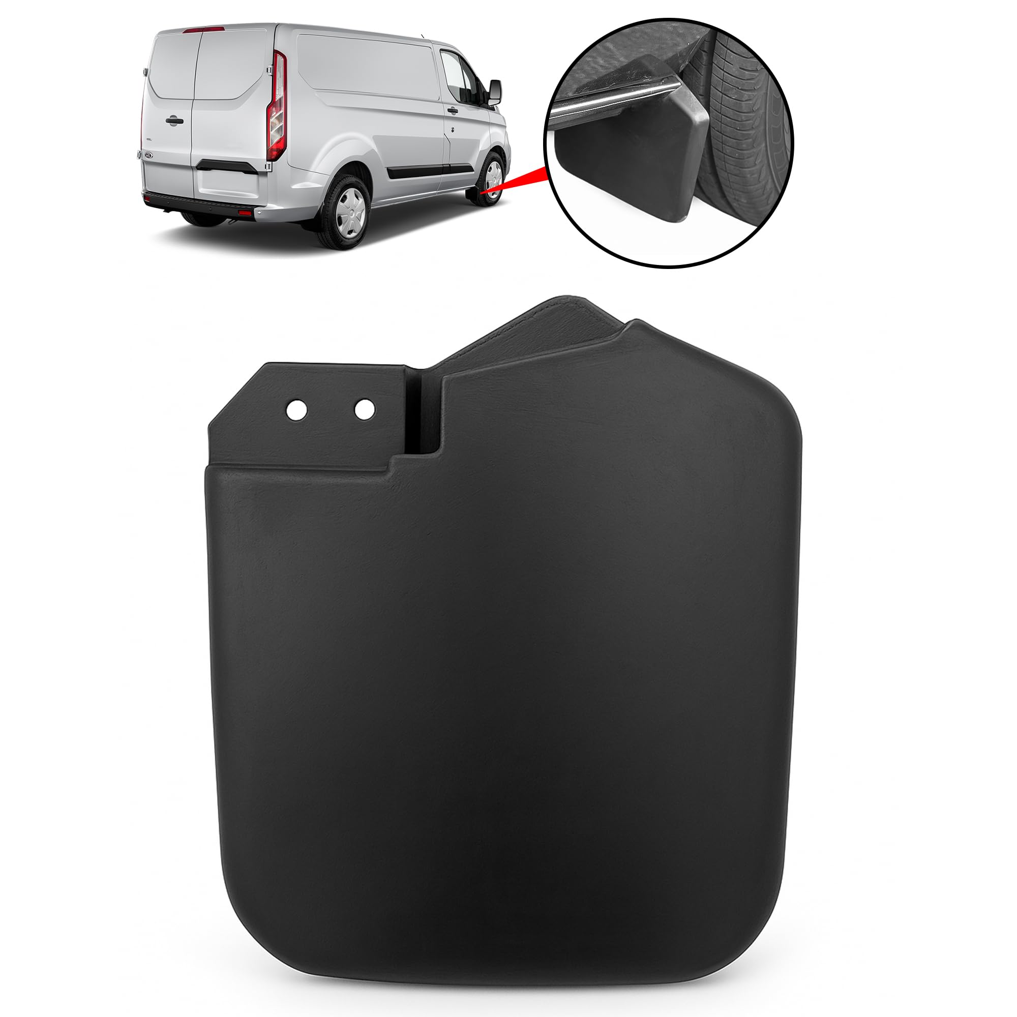 Paraspruzzi anteriore sinistro e destro, ricambio per Ford Transit Custom dal 2012 in poi | OEM 1915641, 1915642, BK21-16A266-BC5JA6 (coppia)