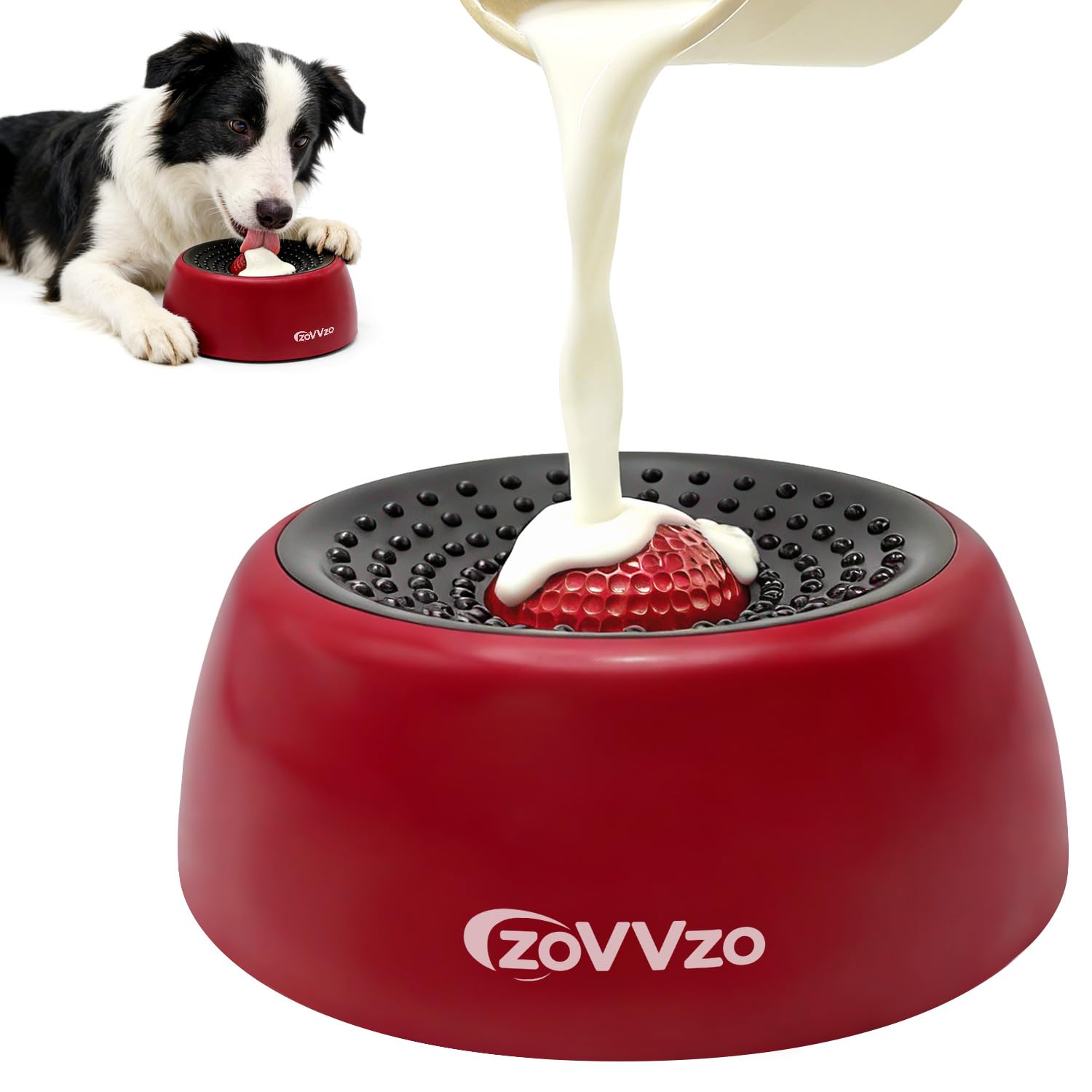 Rolling Ball Dog Lick Bowl, Slow Feeder Dog Bowls, Non-Slip Design, Interactive Dog Licking Toy & Dog Enrichment Toys, Dog Lick Ball Bowl for Wet Food, Yogurt, Bone Broth, Nutrient Solution (Blue) — view 7